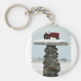 Llavero Tecla del botón rojo del tractor