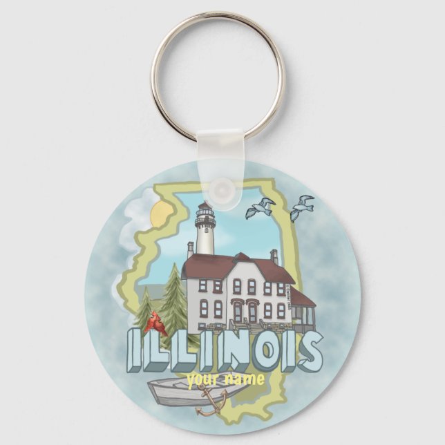 Llavero Tecla del faro de Illinois (Anverso)