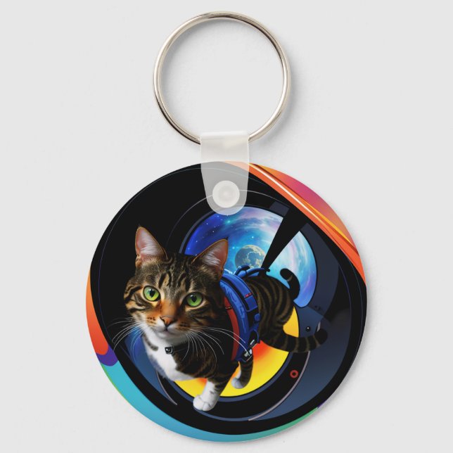 Llavero Tecla del gato astronauta (Anverso)