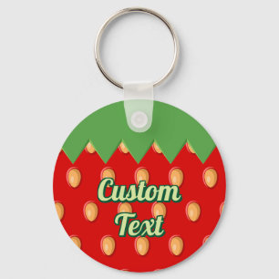 Llavero Tecla del patrón de fondo de fresa