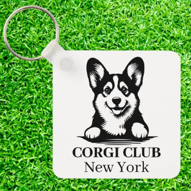 Llavero Tecla del tema del club Personalizado Corgi (A Special Gift for Corgi Lovers Like You)
