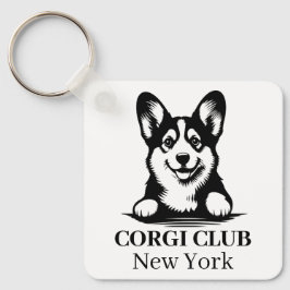 Llavero Tecla del tema del club Personalizado Corgi