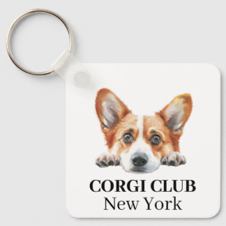 Llavero Tecla del tema del club Personalizado Gold Corgi