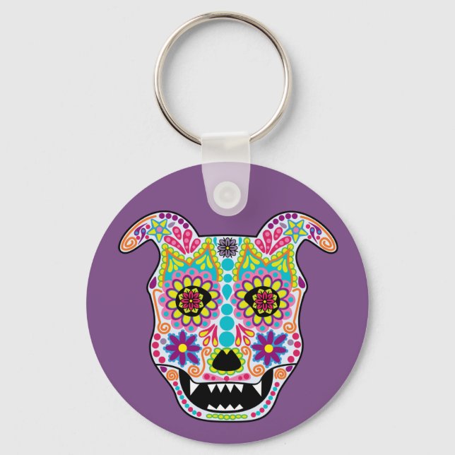 Llavero Tecla Doggy Sugar Skull (Anverso)