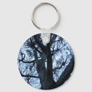 Llavero Tecla fotográfica de silueta de árbol