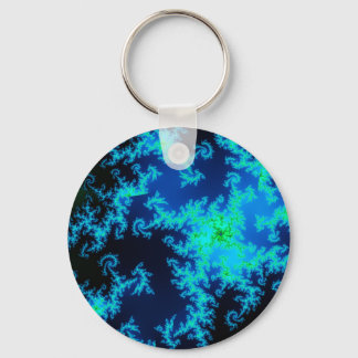 Llavero Tecla fractal verde y azul
