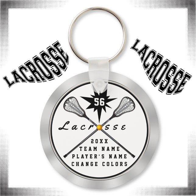 Llavero Tecla Lacrosse personalizada, su TEXTO, COLORES (Lacrosse party favors. Cheap gifts for lacrosse players, lacrosse coach gifts Lacrosse keychains.)