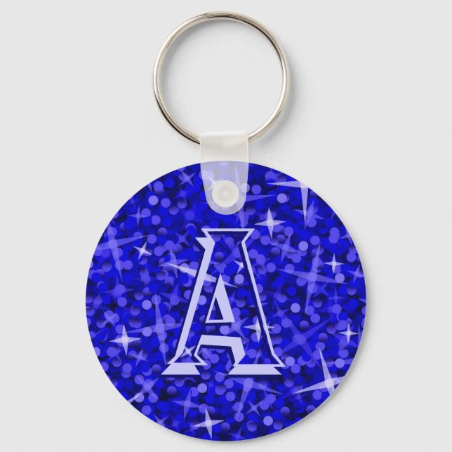 Llavero Tecla "monograma" Glitz Blue (Anverso)