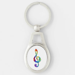 Llavero Tecla musical arcoiris tremendo clef