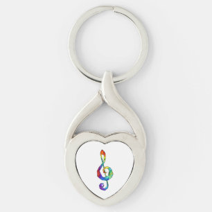 Llavero Tecla musical arcoiris tremendo clef