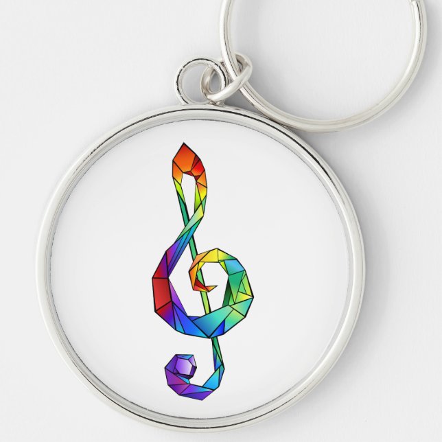 Llavero Tecla musical arcoiris tremendo clef (Frente)