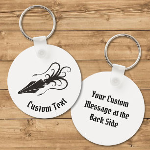 Llavero Tecla negra del icono del calamar