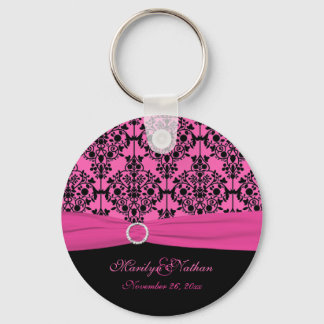Llavero Tecla para damascos rosa y negro