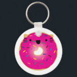 Llavero Tecla para el Donut del gato de fresa<br><div class="desc">Cadena de claves con fresa</div>