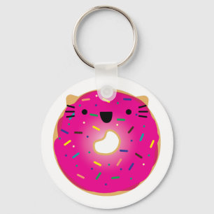 Llavero Tecla para el Donut del gato de fresa