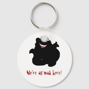 Llavero Tecla para el gato de Cheshire blanco y negro