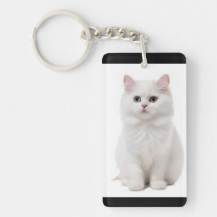 Llavero Tecla para gato blanco