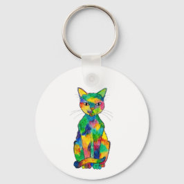 Llavero Tecla para gatos arco iris