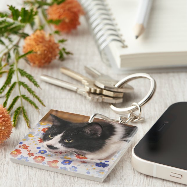 Llavero Tecla para gatos de Tuxedo (Frente Derecha)
