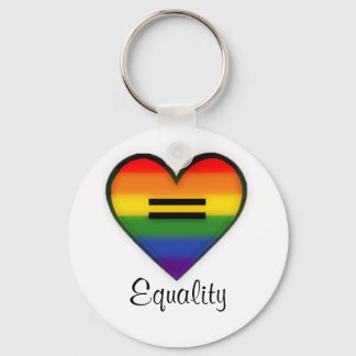 Llavero Tecla para la igualdad cardíaca en el arco iris