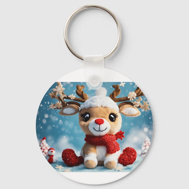 Llavero Tecla para Navidades de venado de bebés (Anverso)