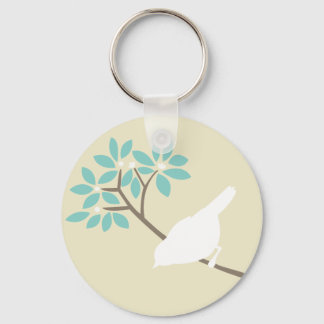 Llavero Tecla para pájaro blanco