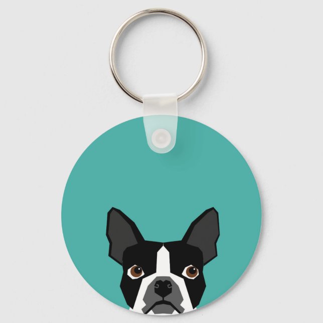 Llavero Tecla para perros Boston Terrier (Anverso)