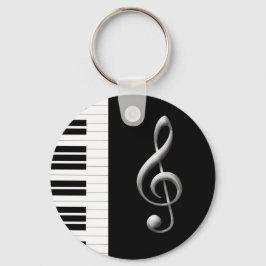 Llavero Tecla Piano y cadena Gclef