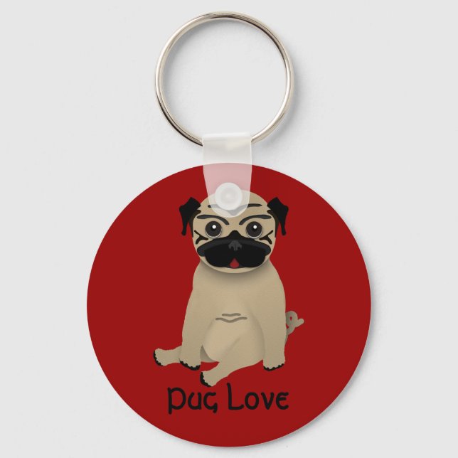 Llavero Tecla Pug Love (Anverso)