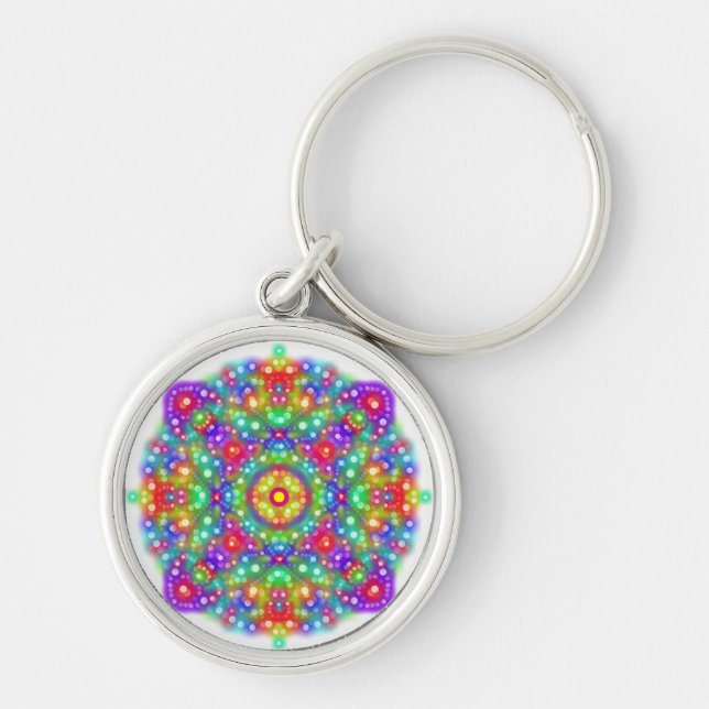 Llavero Tecla redonda cuadrada Mandala Boho Premium (Frente)