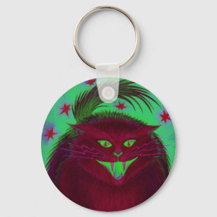 Llavero Tecla roja de gato asustado