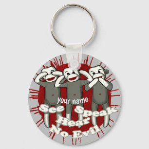 Llavero Tecla Speak No Evil Sock Monkeys