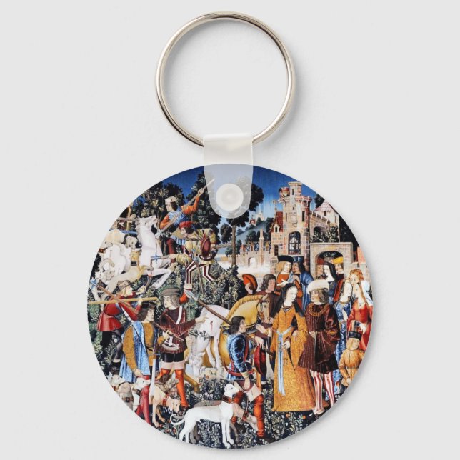 Llavero Tecla Tapiz de unicornio #6 (Anverso)