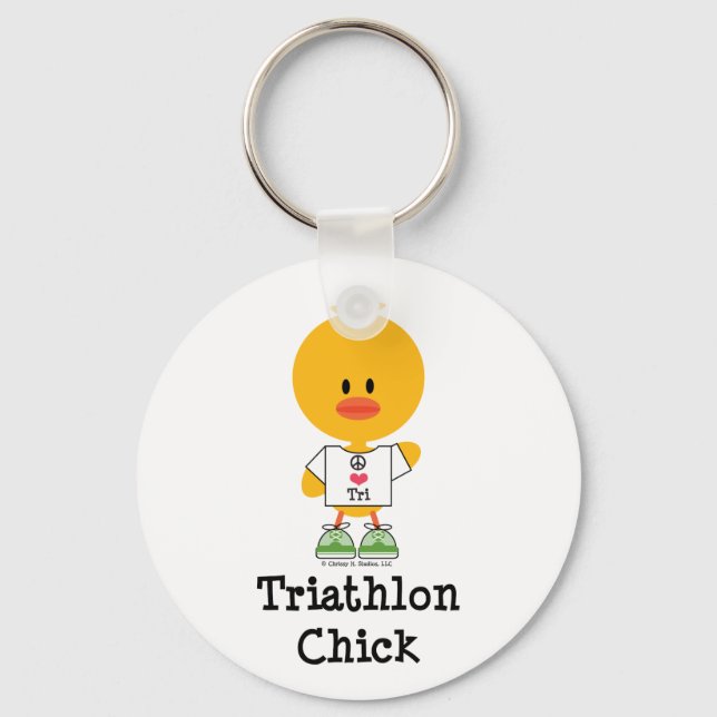 Llavero Tecla Triathlon Chick (Anverso)