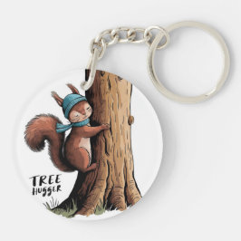 Llavero Teclado acrílico redondo de ardilla de árbol