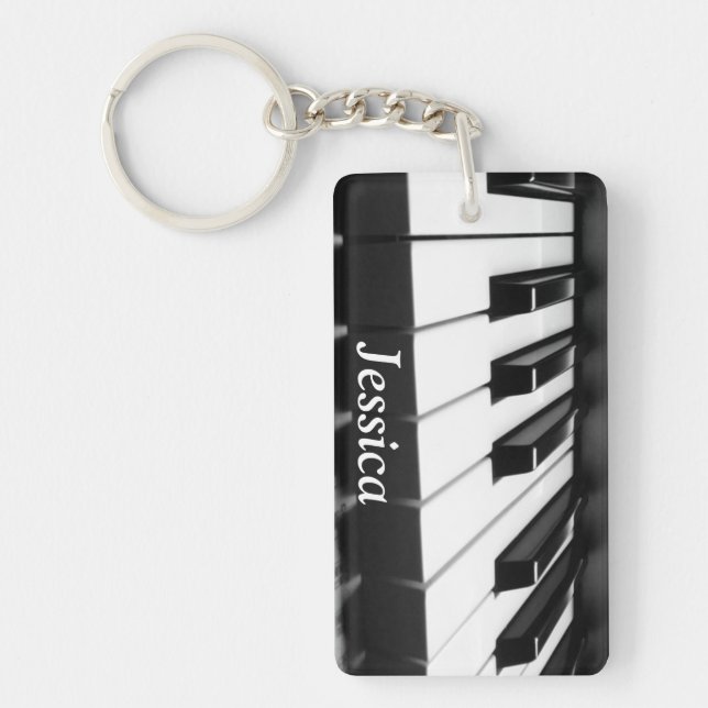 Llavero Teclado Clásico de Negro y Blanco (Frente)