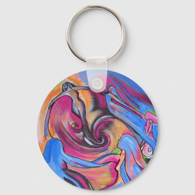 Llavero Teclado de Alojamiento de Luna Rosa (Anverso)