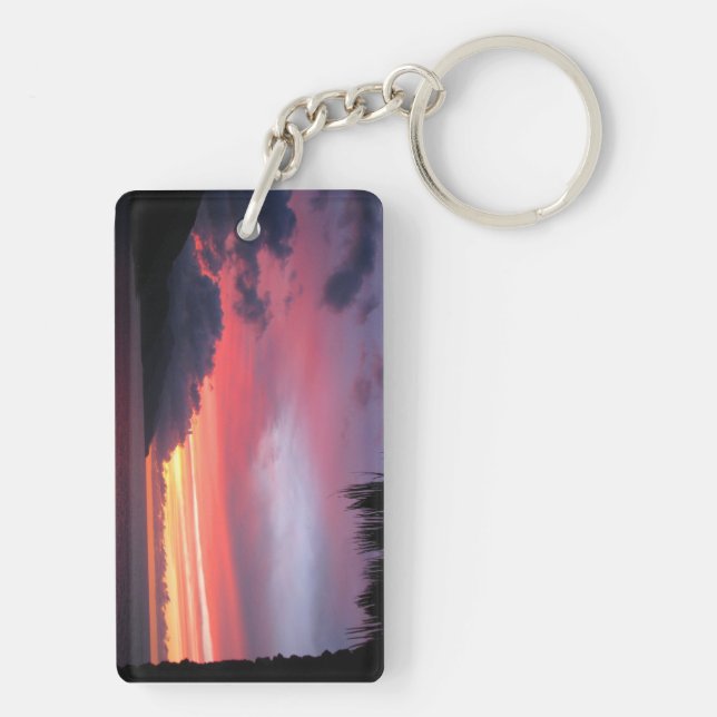 Llavero teclado de atardecer tropical (Atrás)