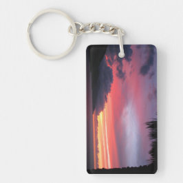 Llavero teclado de atardecer tropical