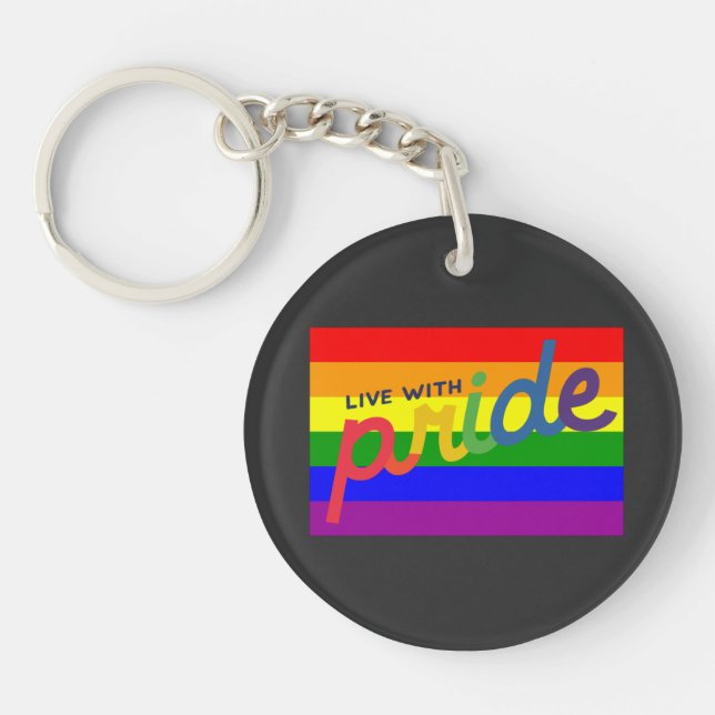Llavero teclado de bandera arco iris de orgullo (Frente)