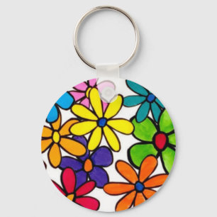 Llavero teclado de flores divertidas
