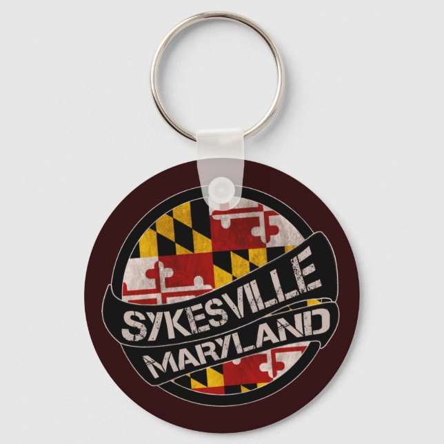 Llavero Teclado de grifo de la bandera de Sykesville Maryl (Anverso)