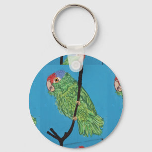 Llavero teclado de loro verde