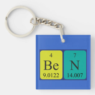 Llavero Teclado de nombre de tabla periódica Ben