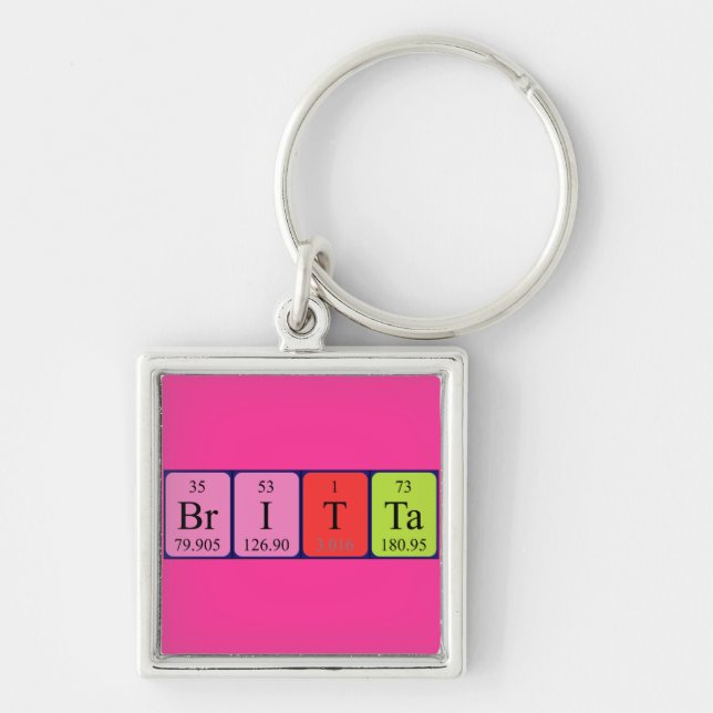 Llavero Teclado de nombre de tabla periódica Britta (Frente)