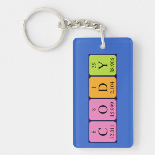Llavero Teclado de nombre de tabla periódica Cody