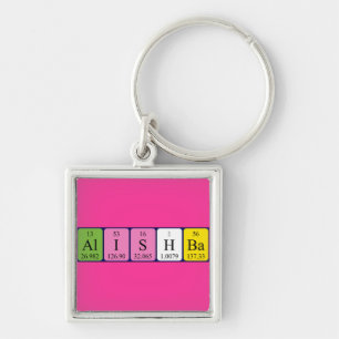 Llavero Teclado de nombre de tabla periódica de Alishba