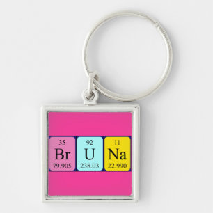 Llavero Teclado de nombre de tabla periódica de Bruna