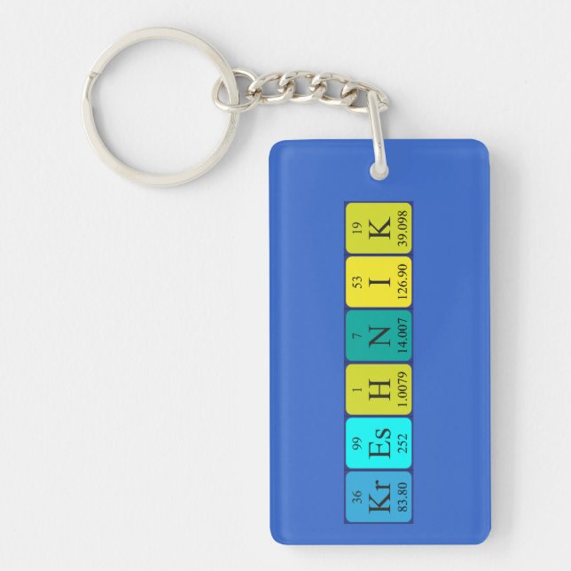 Llavero Teclado de nombre de tabla periódica de Kreshnik (Frente)
