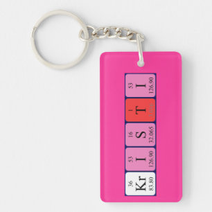 Llavero Teclado de nombre de tabla periódica de Kristi